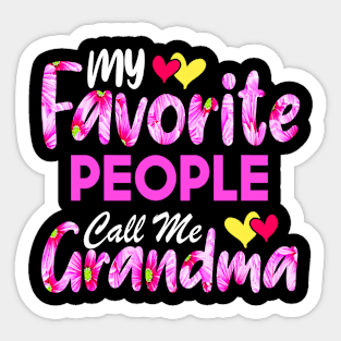 My Favorite People Call Me grandma Cute Floral Mother's Day Sticker